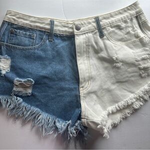 Nature Denim Two-Tone Jean Short- XL